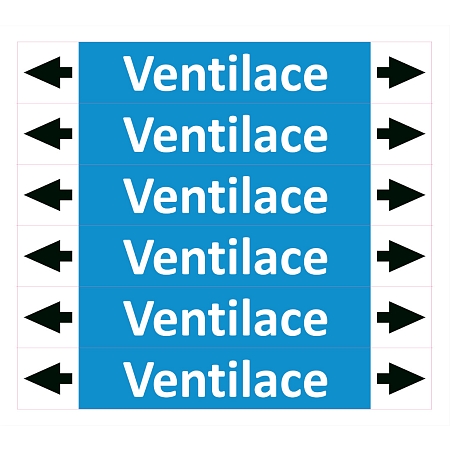 Značení potrubí ISO 20560, ventilace